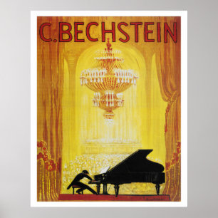 Poster für ein deutsches Klavier aus den 1920er Ja