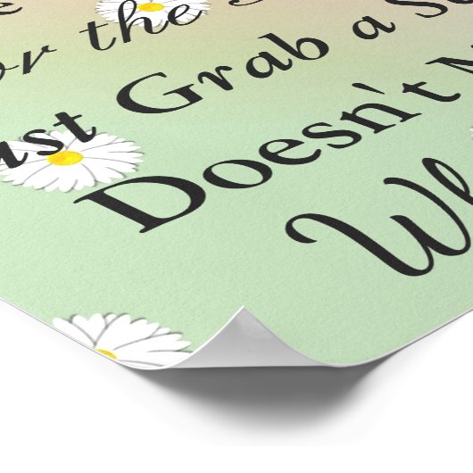 Poster für Hochzeiten, Peach Green Daisy (Ecke)