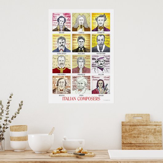 Poster für italienische Komponisten (Küche)