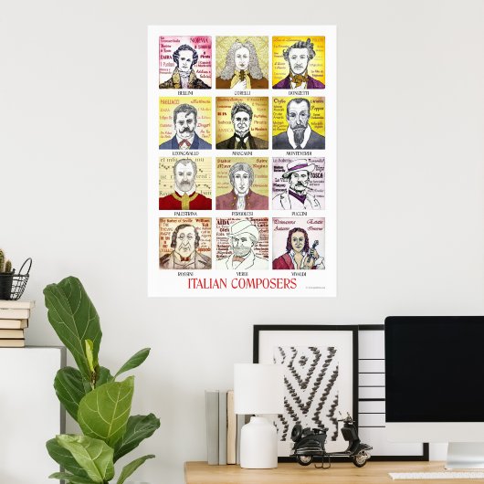 Poster für italienische Komponisten (Heimbüro)