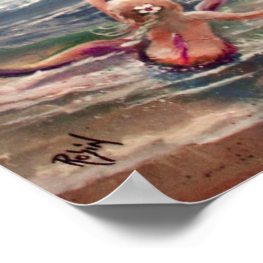 Poster für kleine Meerjungfrauen und Delphine (Ecke)