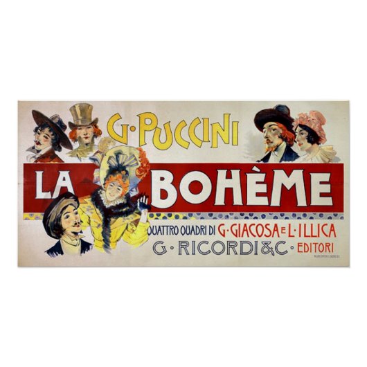 Poster für La Bohème von Giacomo Puccini (Vorderseite)