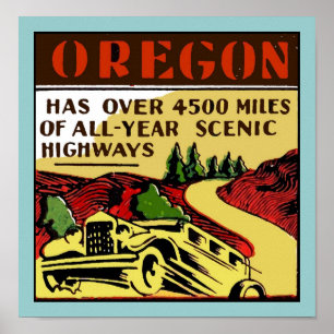 Poster für Landschaftliche Autobahnen in Oregon