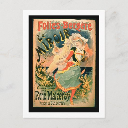 Poster für "Le Miroir" in den Folies-Bergere, a pa Postkarte (Vorderseite)