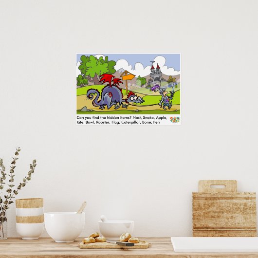 Poster für mittelalterliche Wörter (Küche)