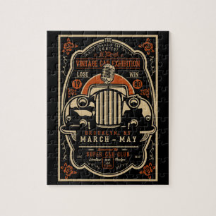 Poster für Oldtimer-Ausstellung Puzzle
