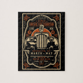 Poster für Oldtimer-Ausstellung Puzzle