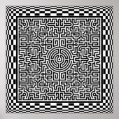 Poster für Op-Art-Labyrinthe und Schachbretts (Vorne)