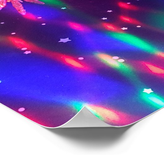 Poster für Psychadelic Disco-Farben (Ecke)