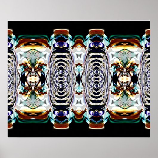 Poster für Rost und Schwarzes Fraktal Design (Vorne)