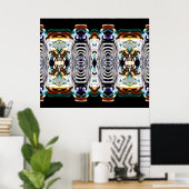 Poster für Rost und Schwarzes Fraktal Design (Heimbüro)