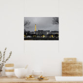 Poster für Schwarz, Weiß und Gelb-Eiffelturm (Küche)