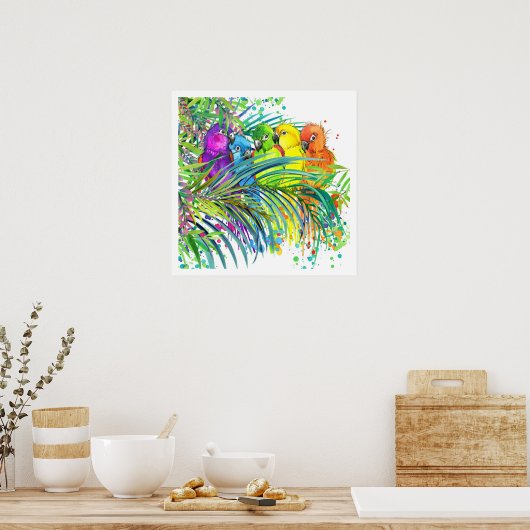 Poster für tropische Vögel (Küche)