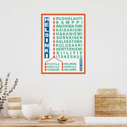 Poster für U-Bahnstationen in Helsinki (Küche)