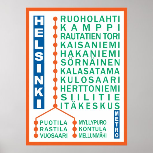 Poster für U-Bahnstationen in Helsinki (Vorne)