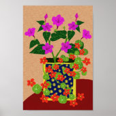Poster für vier Uhr und Nasturtium (Vorne)