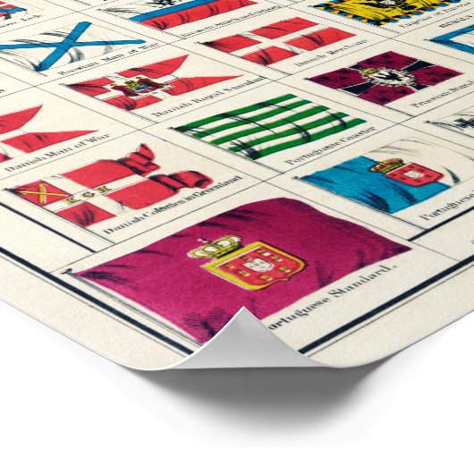 Poster für Vintage nationale Flaggen (Ecke)