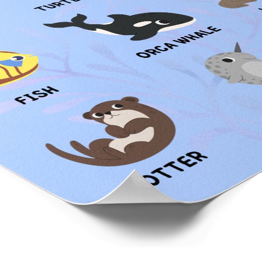 Poster für Wassertiere (Ecke)