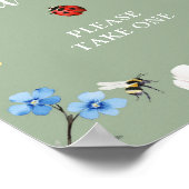Poster für Wildblumen-Liebebug-Baby-Shower-Geschen (Ecke)