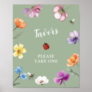 Poster für Wildblumen-Liebebug-Baby-Shower-Geschen