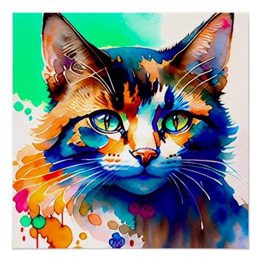 Pôster Gato Aquarela Poster (Vorderseite)