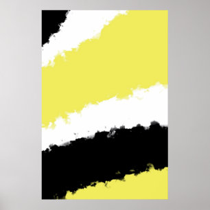 Poster, Gelbe Aquarellmalerei, Abstrakter Minimali Poster