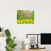 Poster, Gelbe Tulpen und Rotbuden Poster (Heimbüro)