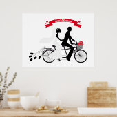 Poster gerade verheiratet mit Braut und Bräutigam (Küche)