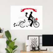 Poster gerade verheiratet mit Braut und Bräutigam (Heimbüro)