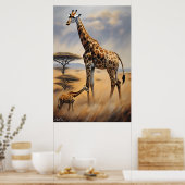 Poster | Giraffen | Ölkunst (Küche)
