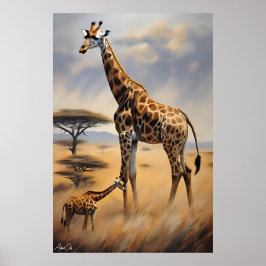 Poster | Giraffen | Ölkunst