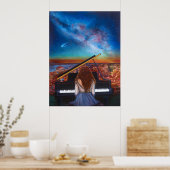 Poster_Girl auf Piano Poster (Küche)