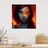 Poster Girl with Fire (Küche)