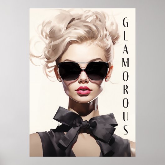 Poster Glamour Mode Model Black Bow (Vorne)