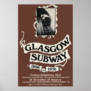 Poster Glasgow Subway 1896 - 1976, Schottland Druc