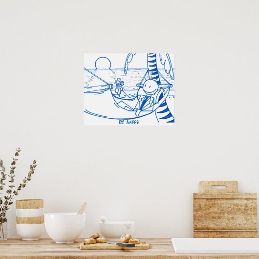 Poster glücklich sein (Küche)