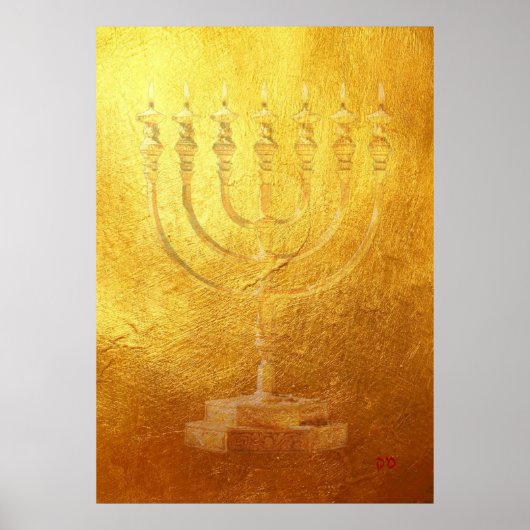 Poster Golden Menorah Judaika (Vorne)
