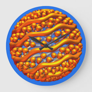 Poster Golden Waves Große Wanduhr