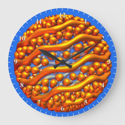 Poster Golden Waves Große Wanduhr (Vorderseite)