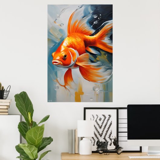 Poster | Goldfish | Ölmalerei (Heimbüro)