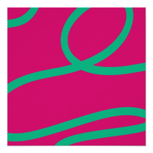 Poster – Green Lines on Pink (Vorderseite)