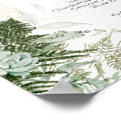 Poster "Greenery and Gold Leaf Wedding Drinks" (Ecke)