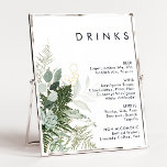 Poster "Greenery and Gold Leaf Wedding Drinks"<br><div class="desc">Wir haben dieses Poster für Hochzeitsgetränke aus Grün und Blattgold entworfen, um Ihren schlichten, aber eleganten Empfang zu vervollständigen. Es zeichnet sich durch moderne, grüne und weiße Eukalyptusblätter, Farnfolien, eine prächtige Blume und minimale Blätter aus Goldfolie aus. Diese Elemente geben das Gefühl eines skurrilen, bezaubernden Waldes, perfekt für jede rustikale,...</div>