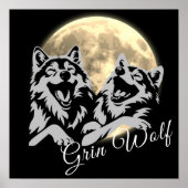 Poster "Grin Wolf" von Grauwölfen (Vorne)