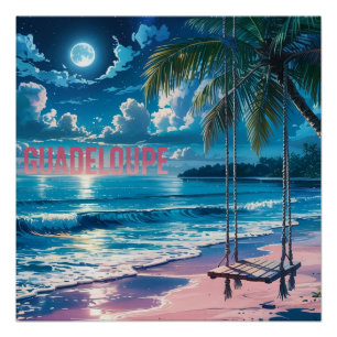 Poster Guadeloupe Verzauberte Nacht