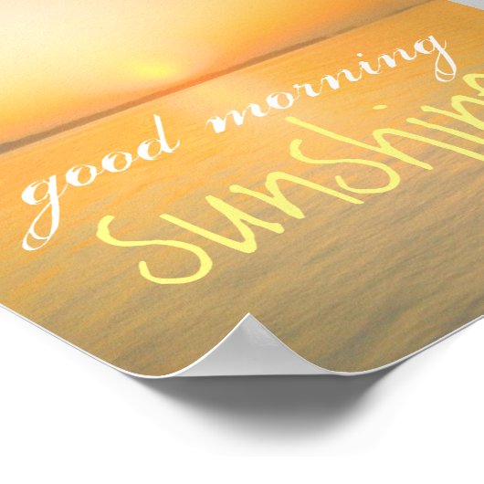 Poster guter Sonnenschein am Morgen Zitat Meeresso (Ecke)