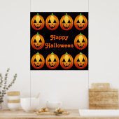 Poster Happy Halloween Pumpkins (Küche)
