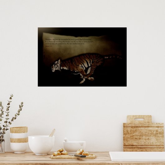 Poster - Hebräer 12:1 - Lass uns Run! Inspirierend (Küche)