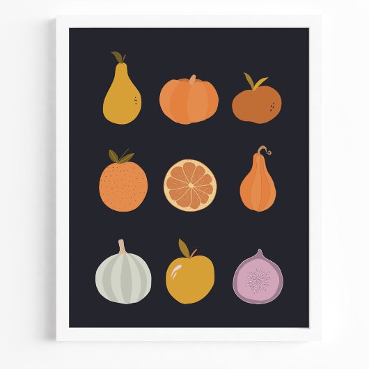 Poster Herbsternte Obst und Gemüse
