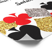 Poster Hochzeitsfeier Sitzplatz Vegas Casino Karte (Ecke)